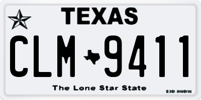 TX license plate CLM9411
