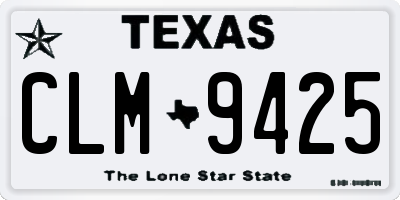 TX license plate CLM9425