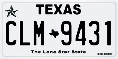 TX license plate CLM9431