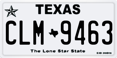 TX license plate CLM9463