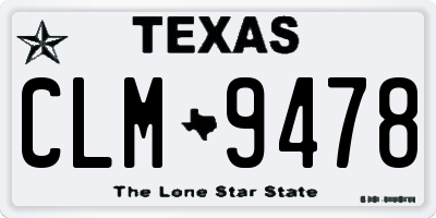 TX license plate CLM9478
