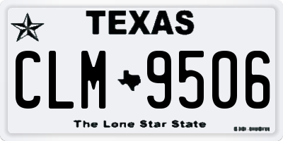 TX license plate CLM9506
