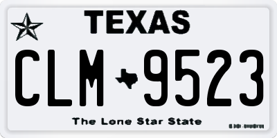 TX license plate CLM9523