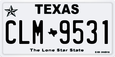 TX license plate CLM9531