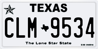 TX license plate CLM9534