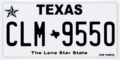 TX license plate CLM9550