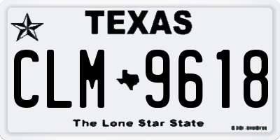 TX license plate CLM9618