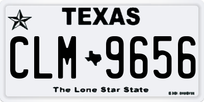 TX license plate CLM9656