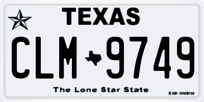 TX license plate CLM9749