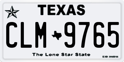 TX license plate CLM9765