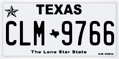 TX license plate CLM9766