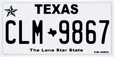TX license plate CLM9867