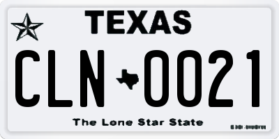 TX license plate CLN0021