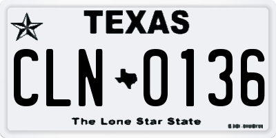 TX license plate CLN0136