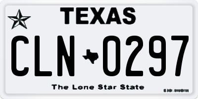 TX license plate CLN0297