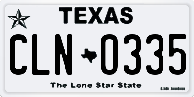 TX license plate CLN0335