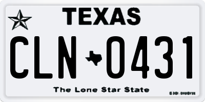 TX license plate CLN0431