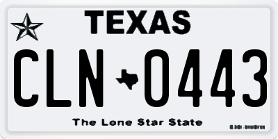 TX license plate CLN0443
