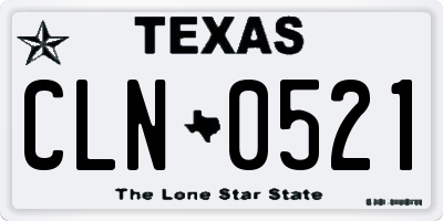 TX license plate CLN0521