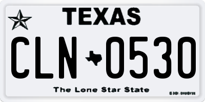 TX license plate CLN0530