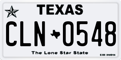 TX license plate CLN0548
