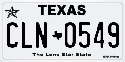 TX license plate CLN0549