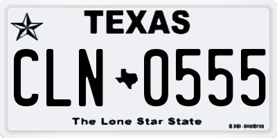 TX license plate CLN0555