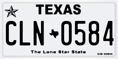 TX license plate CLN0584