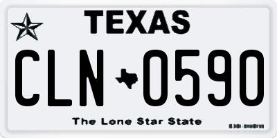 TX license plate CLN0590