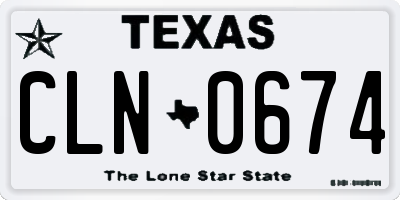 TX license plate CLN0674