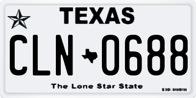 TX license plate CLN0688