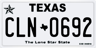 TX license plate CLN0692