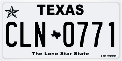 TX license plate CLN0771
