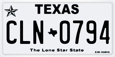 TX license plate CLN0794
