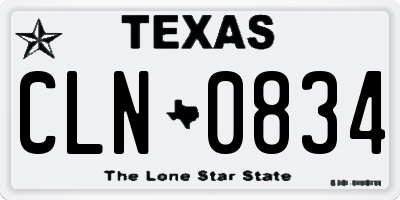 TX license plate CLN0834