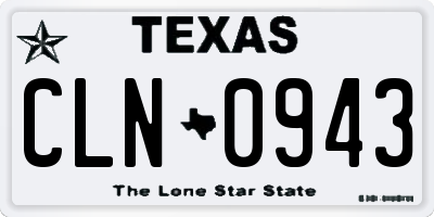 TX license plate CLN0943