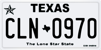 TX license plate CLN0970