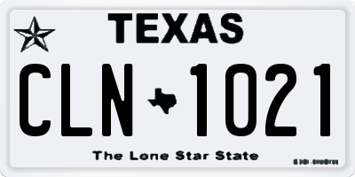 TX license plate CLN1021