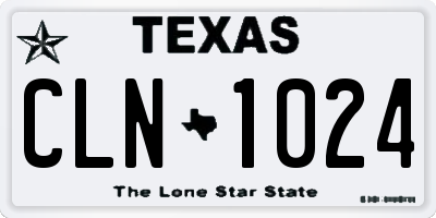 TX license plate CLN1024
