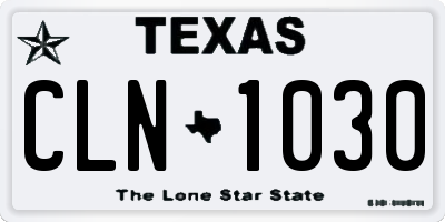 TX license plate CLN1030