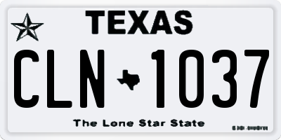 TX license plate CLN1037