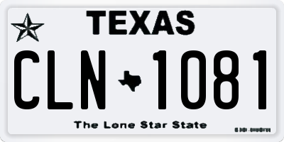 TX license plate CLN1081