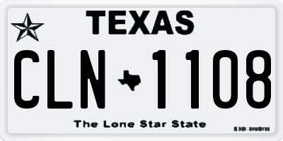 TX license plate CLN1108
