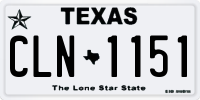 TX license plate CLN1151