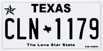TX license plate CLN1179