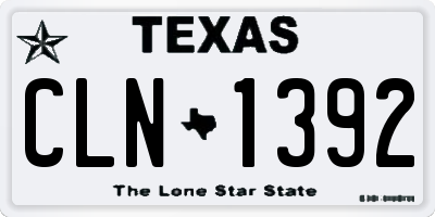 TX license plate CLN1392