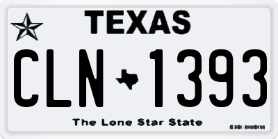 TX license plate CLN1393