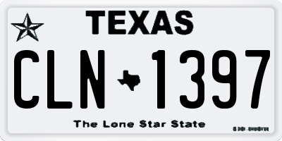 TX license plate CLN1397