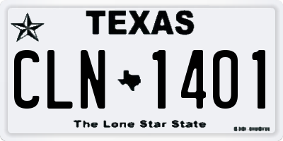 TX license plate CLN1401