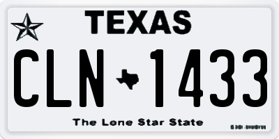 TX license plate CLN1433